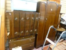 Parcel of dark wood bedroom furniture etc