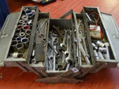Metal cantilever toolbox and contents