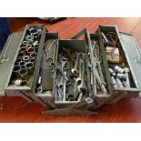 Metal cantilever toolbox and contents