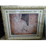 Large gilt framed modern print in the classical style