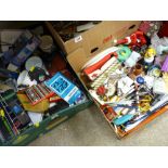 Two boxes of miscellaneous items, office stationery etc