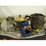 Quantity of various metalware items including trays etc