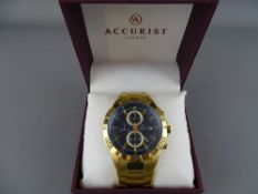 As new gold plated stainless steel Accurist gent's wristwatch (boxed)