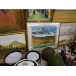 W HOWARD three watercolour studies of various mountain scenes, initialled