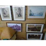 Group of six various framed prints