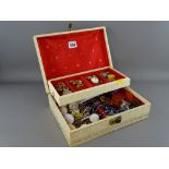 Vintage jewellery box and contents