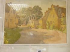 CHARLES ELKINS watercolour - Stanton Village, Glos, 25 x 35 cms
