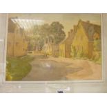 CHARLES ELKINS watercolour - Stanton Village, Glos, 25 x 35 cms