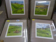 ANDREW HUTCHINSON four framed farmer and his dog prints, various titles