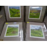 ANDREW HUTCHINSON four framed farmer and his dog prints, various titles