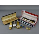 Twenty three carat gold electroplate Sheaffer 590 medium ballpoint pen (boxed), an Orchid enamel