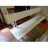 White painted garden bench