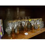 Parcel of drinking glassware including commemorative decanter