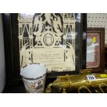 Welsh commemorative framed plaques and a 1911 beaker