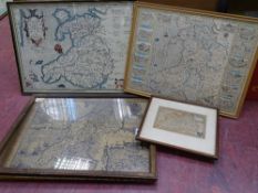 Parcel of maps of Wales, Caernarfon and Surrey