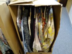 Box of vintage lady's clothing including labels by Gina Fratini, Sahara etc