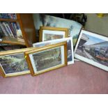 Parcel of framed and unframed steam related prints