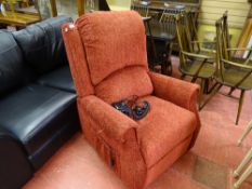 Wine coloured electric recliner chair E/T
