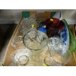 Box of assorted mixed glassware