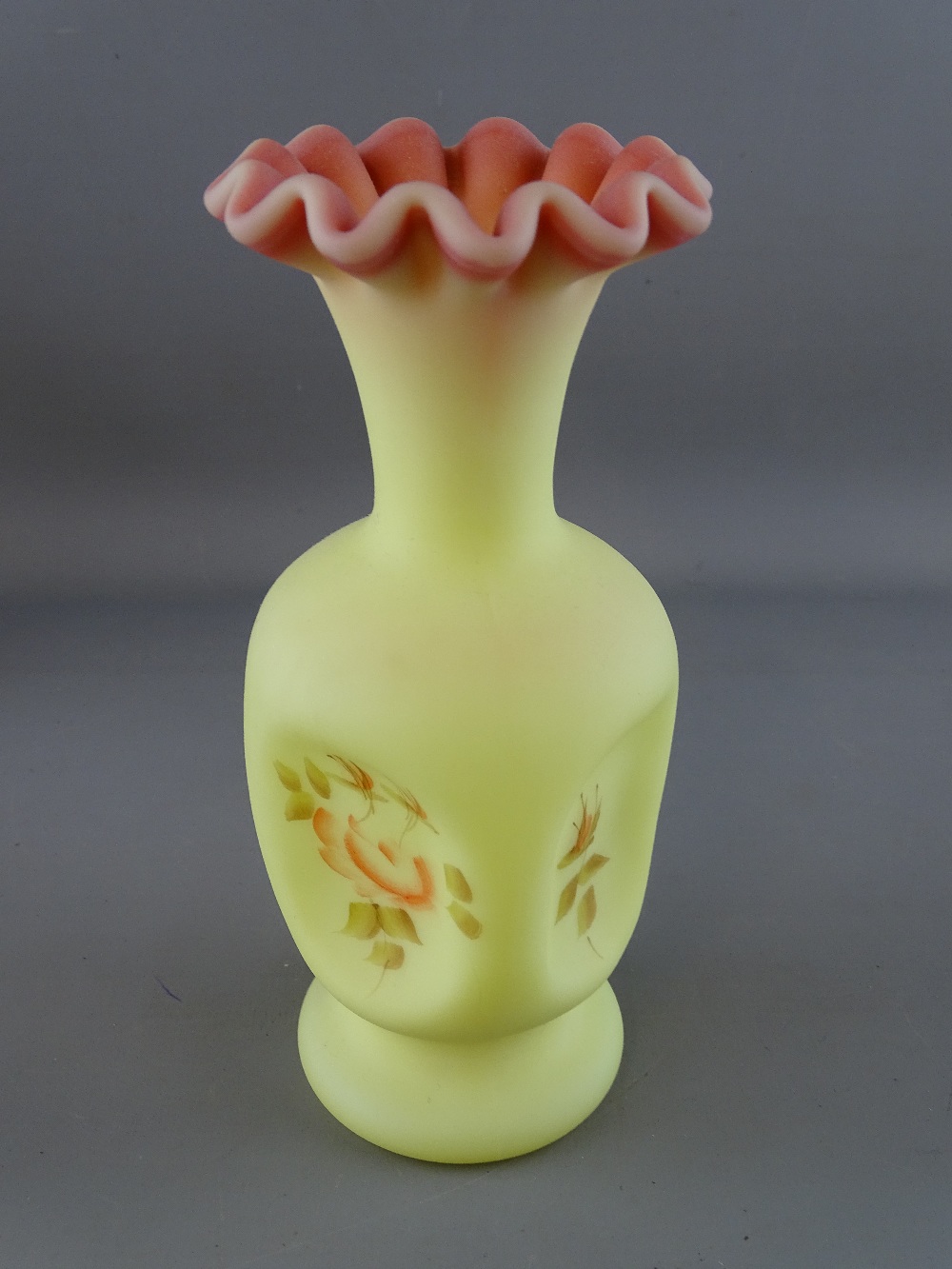 Victorian satin glass vase