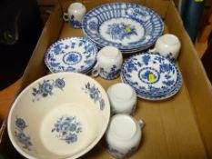 Parcel of blue and white china