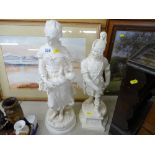 Two Victorian painted cast metal figurines