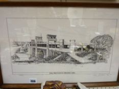 IEUAN WILLIAMS limited edition print - Britannia Bridge, 1980, 22 x 41 cms
