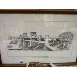 IEUAN WILLIAMS limited edition print - Britannia Bridge, 1980, 22 x 41 cms