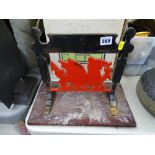 Cast iron boot scrape with Welsh Dragon emblem