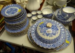 A parcel of vintage Copeland blue & white teaware