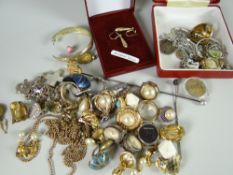 Box of mixed jewellery including some believed silver & gold content