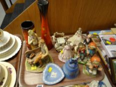 Selection of continental figures, vases etc