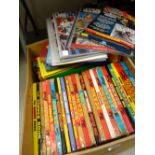 Parcel of vintage Beano annuals, Star Wars collector's magazine, Giles cartoons etc