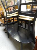 A modern black ash dining table & four matching chairs