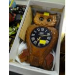 A Japanese Poppo owl novelty clock circa 1950s