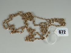 9ct gold ladies muff chain, 49grms approx.