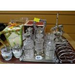 Parcel of china & EPNS including cruet set, toast rack etc