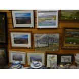 Parcel of various framed prints, mainly North Wales scenes etc