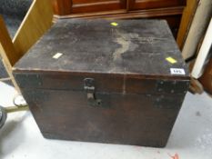 A good vintage painted pine box with carry handles