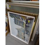 Parcel of various framed & unframed prints & pictures, Parisian scenes etc