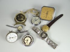 Collection of various vintage wristwatches, pocket watches etc
