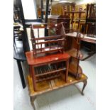 Parcel of various modern & reproduction tables & standing corner unit
