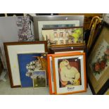 A large parcel of framed & unframed prints & pictures
