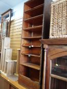 Vintage tall narrow haberdashery shelving unit