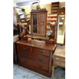 An Edwardian mahogany three-mirrored dressing table