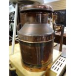 A good copper & brass banded United Dairies small churn, marked 'Trowbridge'