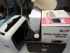 Crate of household electricals including shredder, fan, revitive circulation booster etc E/T