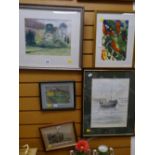 Framed watercolour of Colby Gardens, Pembrokeshire, two framed watercolours by KATHERINE BOLTOUN &