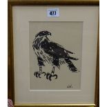 SIR KYFFIN WILLIAMS RA framed print - of a kestral