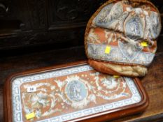 Late nineteenth / early twentieth century bead work decorated glass top stand & similar tea cosy